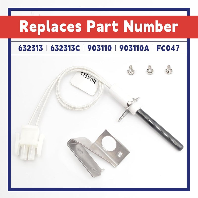Dusledel 903110A 903110 Universal Furnace Hot Surface Ignitors With Plug, Round Silicon Nitride Hot Surface Igniters Kit Replacement for Nordyne Furnace Igniters 632504 - Image 4